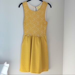 Anthropologie Mustard Yellow Maeve Dress w/Pockets